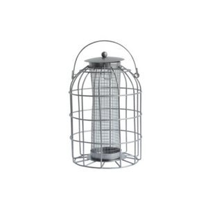 Outdoor Hanging Mesh Bird Feeder Cage Squirrel Proof Wild Bird Feeder with Large Metal Seed Guard Deterrent