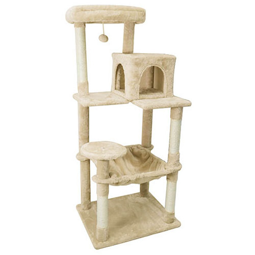 Cat Tree For Indoor Indoor Multi-Storey Luxury Cat Tower, With Scratch-Proof Sword Rope, Super Large Hammock And Plush