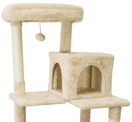 Cat Tree For Indoor Indoor Multi-Storey Luxury Cat Tower, With Scratch-Proof Sword Rope, Super Large Hammock And Plush