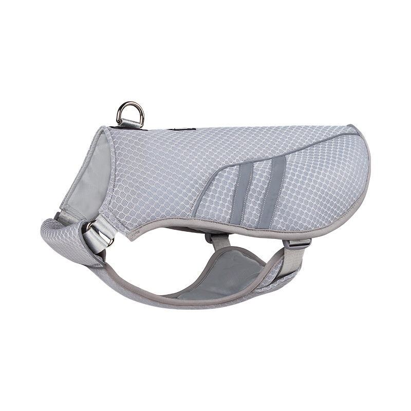 New Arrival Wholesale Mesh Breathable Cooling Dog Harness Service Vest Grey Adjustable Polyester Fiber Cooling Vest