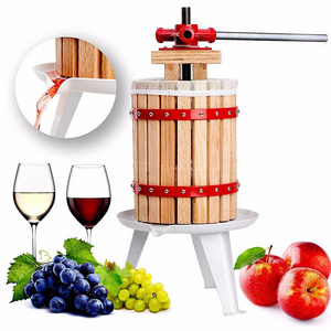 18L Basket Fruit Press Juice Solid Wood Basket Vintage traditional juicer Fruit Apple Cider Wine Press