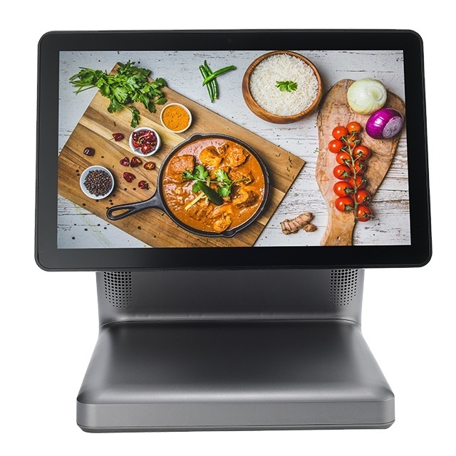 New POS 15.6 Inch Full HD Capacitive Touch Screen POS System And Customer Or Second Display POS Machine For Fast Food