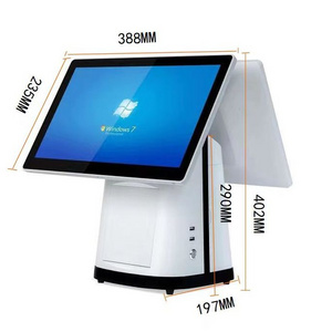 High Quality 15.6" Touch Screen Cash Register POS System LED8/VFD220/11.6" 2nd Display Built-In 80mm Printer Checkout Counters