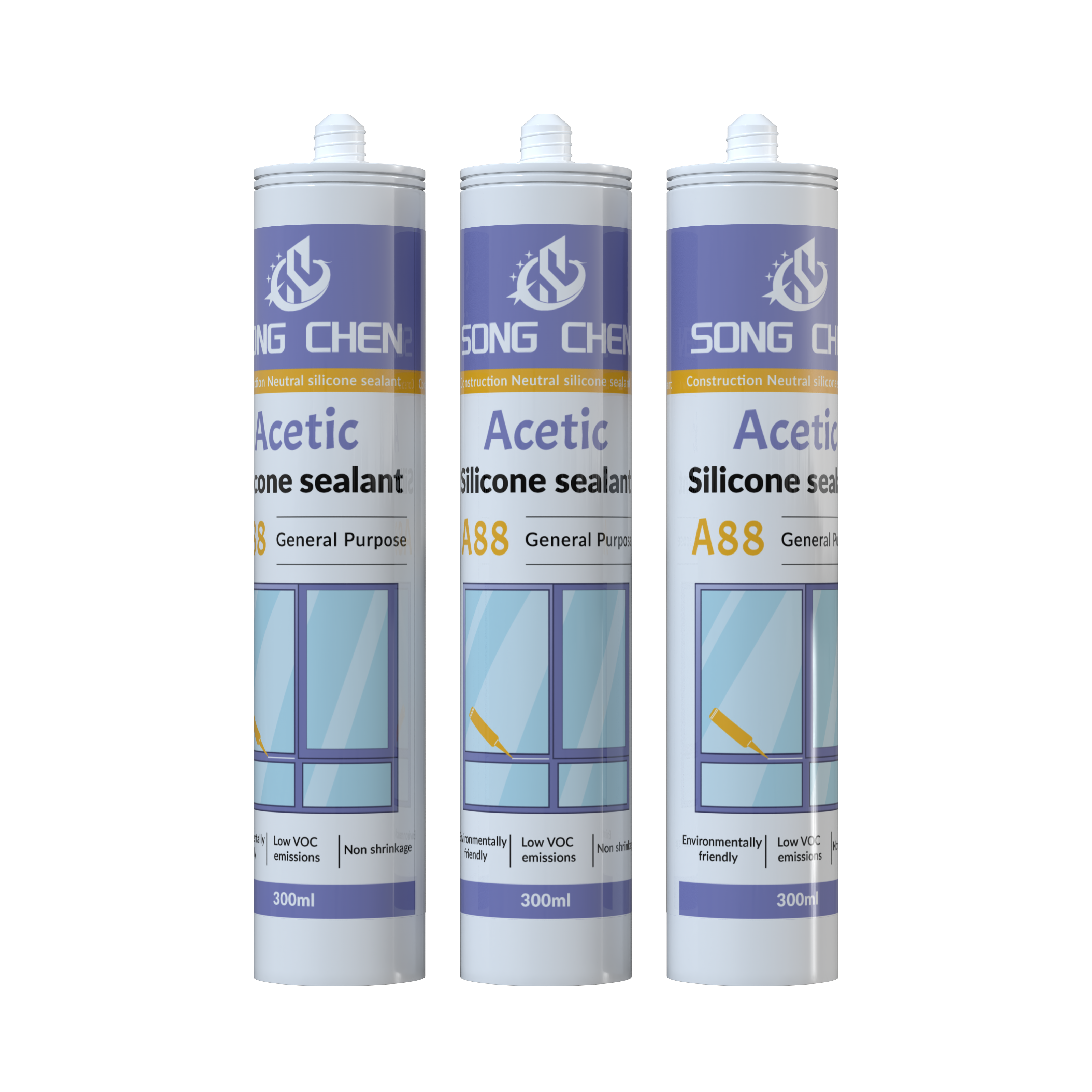 SONGCHEN-A88 General Purpose Acetic silicone sealant,for caulking and sealing