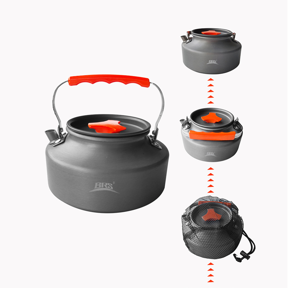 BRS-TS10 Outdoor Camping Cookware Aluminum Alloy Portable Water Tea Kettle With Handle Boiling Kettle