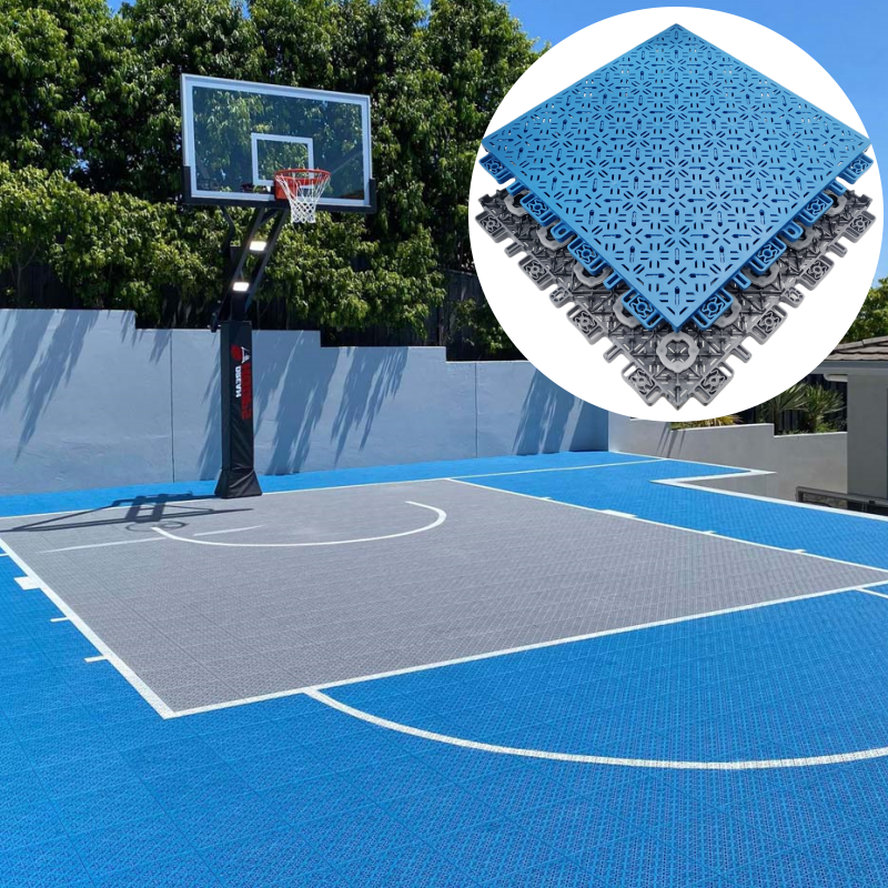 10 Years Warranty Mobile Diy Logo Outdoor Basketball Pickleball Court Eco-friendly Interlocking Sports Flooring Mat