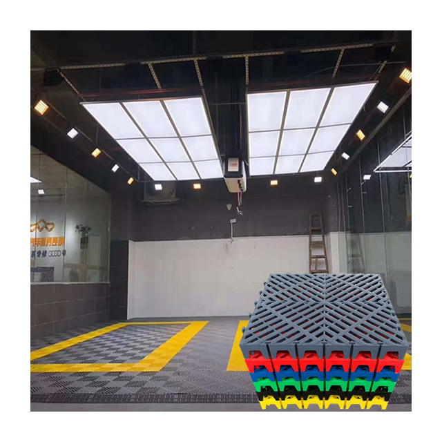 400*400*20mm interlocking plastic pvc anti slip and compression resistance garage floor tiles