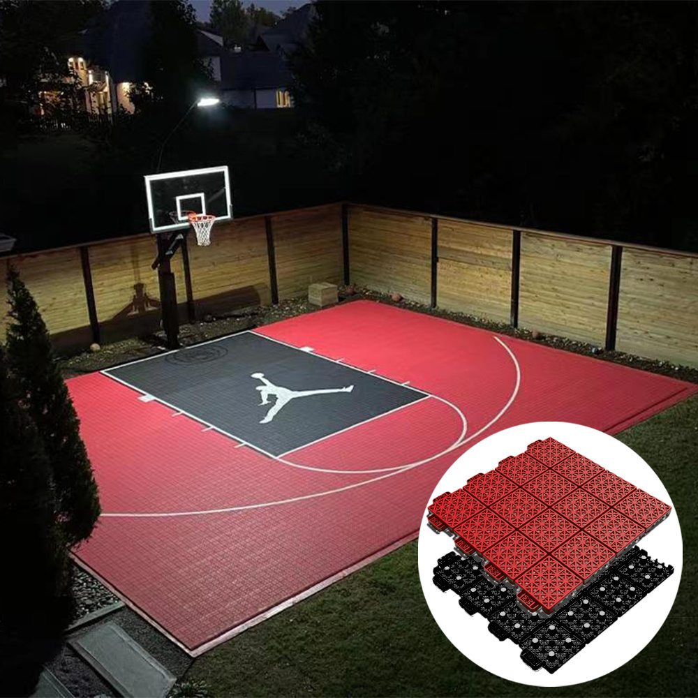 modular tiles sports flooring moveable outdoor basketball badminton rubber court floor mat flooring tiles for sale