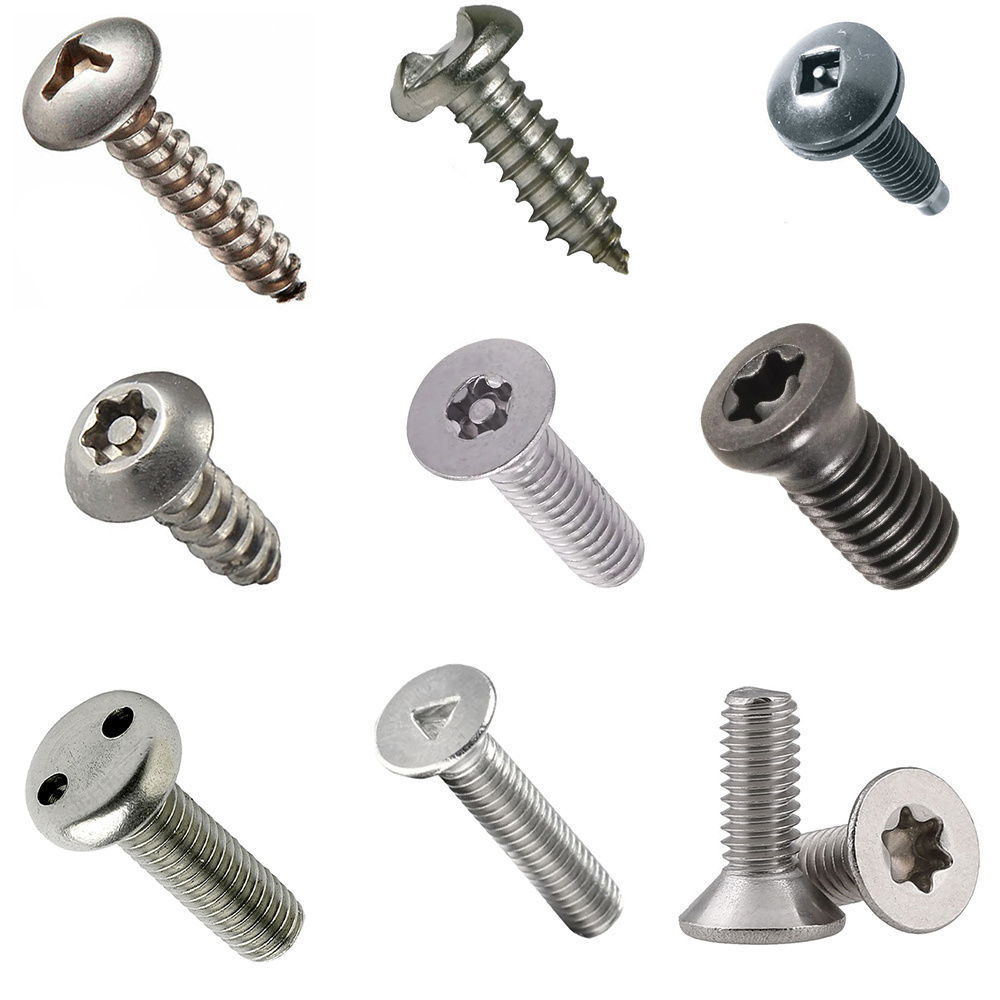 M2 M5 M6 S-Type Customized Stainless Steel Slotted One Way Tamper Proof Machine Thread Anti-Theft Screws