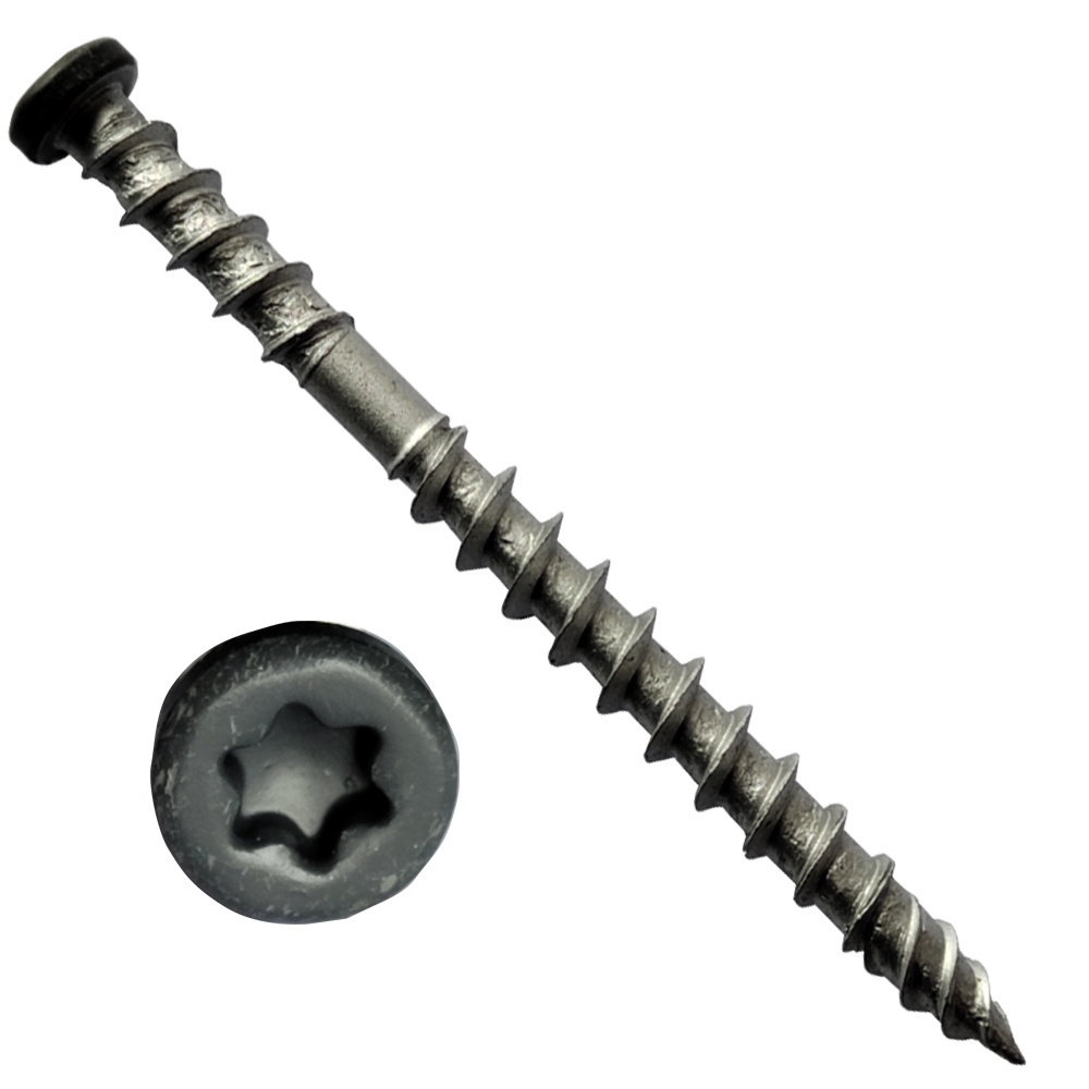 Wood Decking Screw Outside Coated Cylinder Head Square Star Drive Galvanized 3'' 4'' Torx 304 316 Stainless Steel Decking Screws