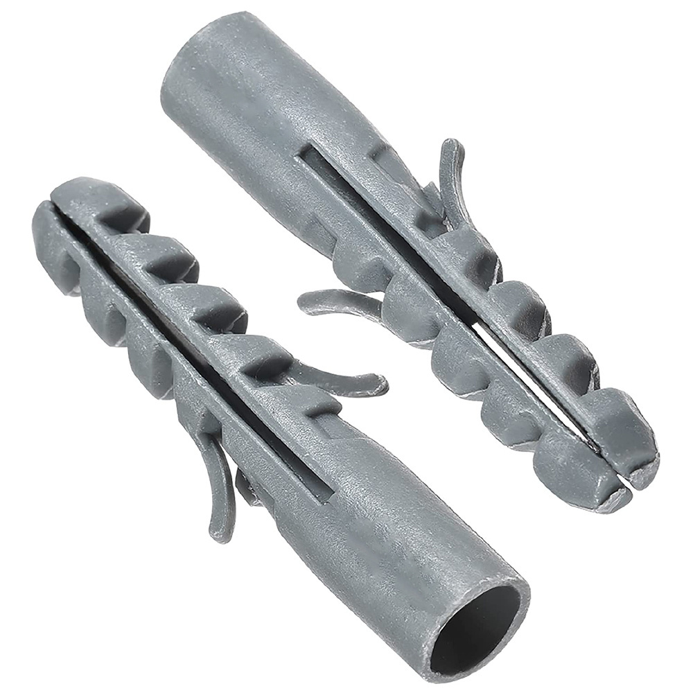 Hollow wall bolt anchor with screws drywall m4*32 plastic expansion tube ribbed wall anchors