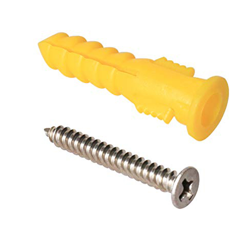 Hollow wall bolt anchor with screws drywall m4*32 plastic expansion tube ribbed wall anchors