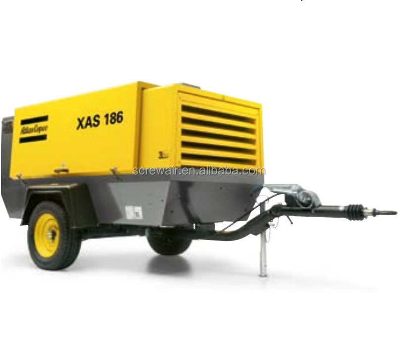 Atlas Copco mobile air compressor XAS186C XATS156C XAHS166C for sand blasting