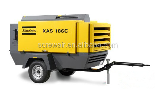 Atlas Copco mobile air compressor XAS186C XATS156C XAHS166C for sand blasting