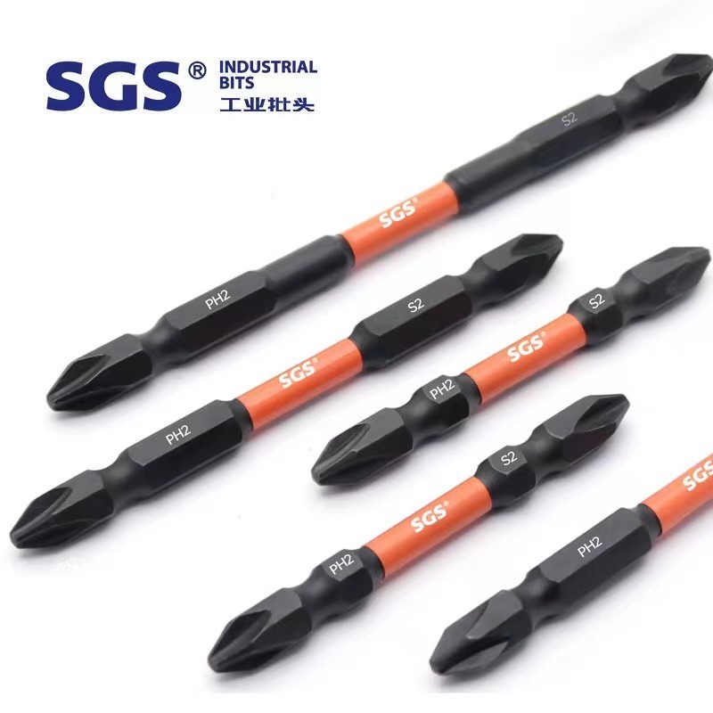 Source factory S2 material high quality screw bit 6.35mm hexagon driver Hex double Phillips head impact batch