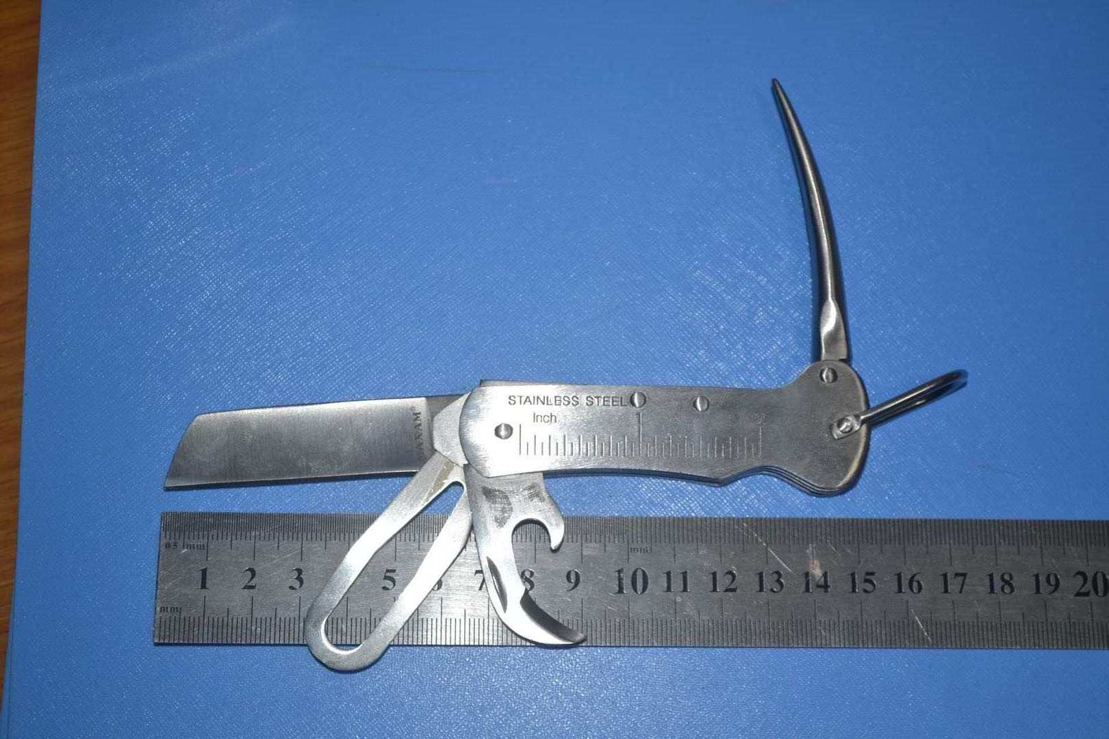 Seaman Multi Knife Folding Captain Curry Riggers Knife Spike Tool Fishman Knife