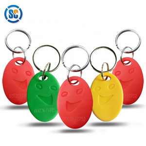 Colorful Smile UID RFID Waterproof Key Fob Key Tag for Door Access Hotel apartment lock card