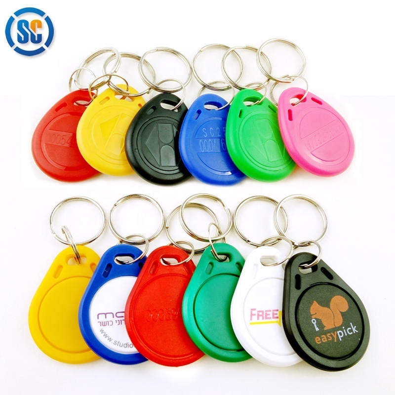 100pcs  ABS housing waterproof 125khz Keychain Access Control Cards 13.56mhz elevator card reader access control system