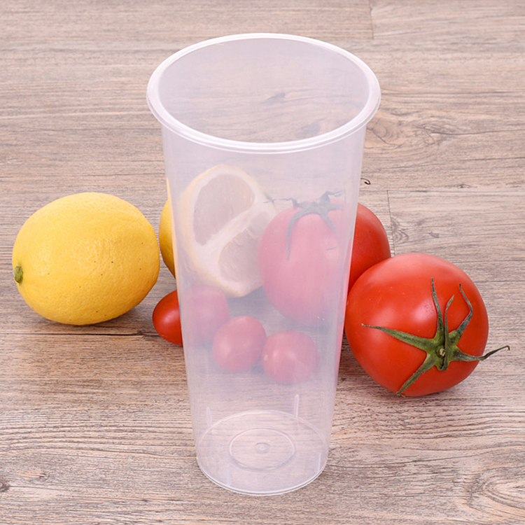 90mm Plastic PP Cups Smoothies 360ml/500ml/700ml/1000ml 160z 32oz Custom Logo Plastic disposable Cup for boba tea lemonade