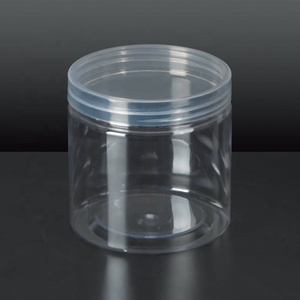 85mm Round 18oz 500ml China wholesale food storage pet clear hexagonal plastic food jars with lids