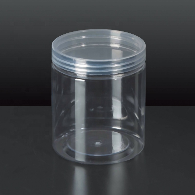 85mm Round 18oz 500ml China wholesale food storage pet clear hexagonal plastic food jars with lids