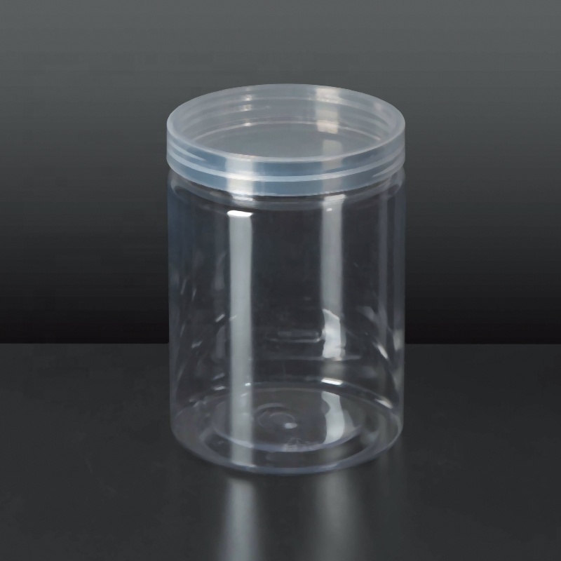 85mm Round 18oz 500ml China wholesale food storage pet clear hexagonal plastic food jars with lids