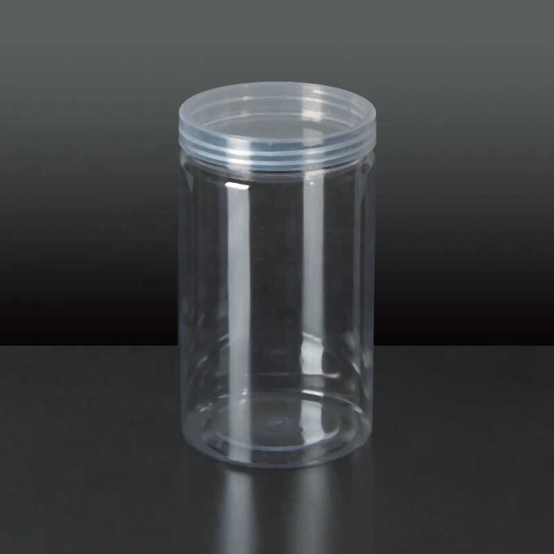 85mm Round 18oz 500ml China wholesale food storage pet clear hexagonal plastic food jars with lids