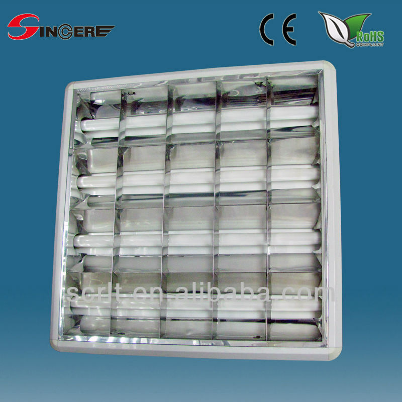 T8 4*18w fluorescent louver office Recessed grill 4x18W T8 600x600mm louver fitting