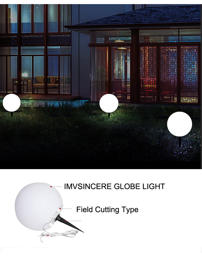 IP68 Solar led globe light with remote control color change charger garden light  led ball light