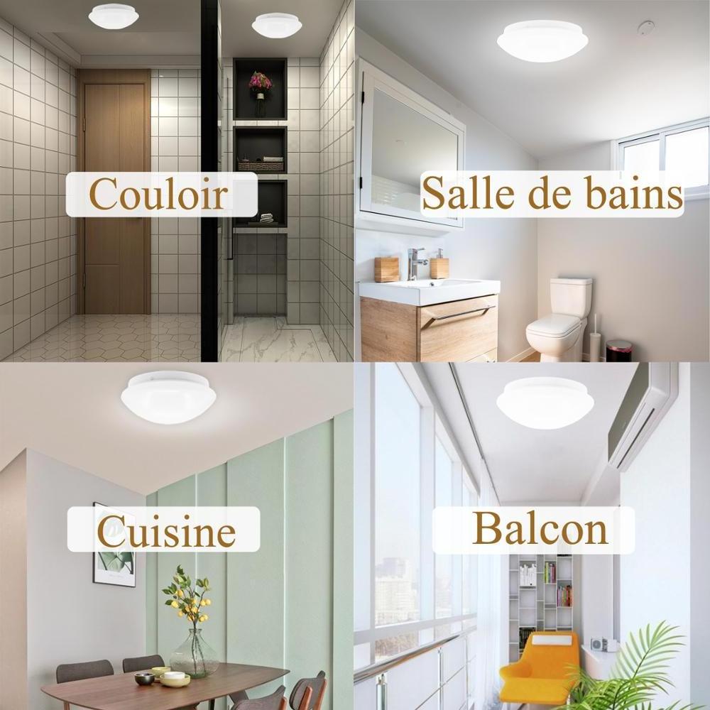 IMVSINCERE LED 12W LED IP44 Flush Ceiling Light 4500K Natural White 1080LM Lighting Toilet Bathroom Hallway.