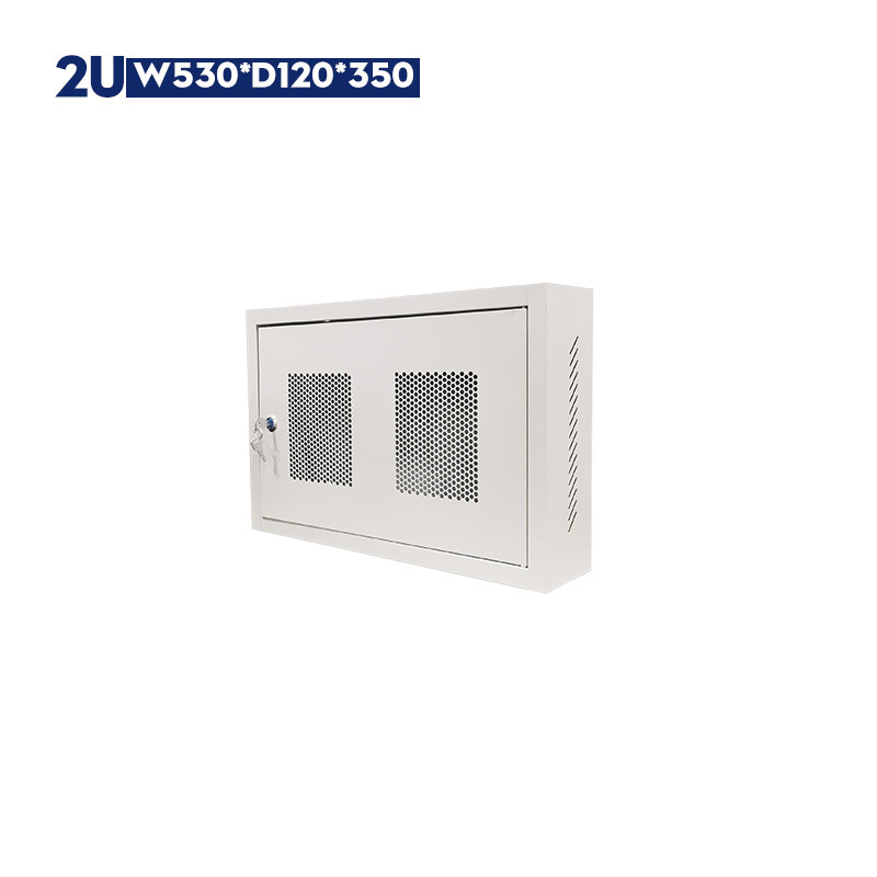 2U Network Rack Cabinet 19-Inch Indoor Wall-Mounted Server Case with Mesh Door Steel 4U Box with Glass Front Door