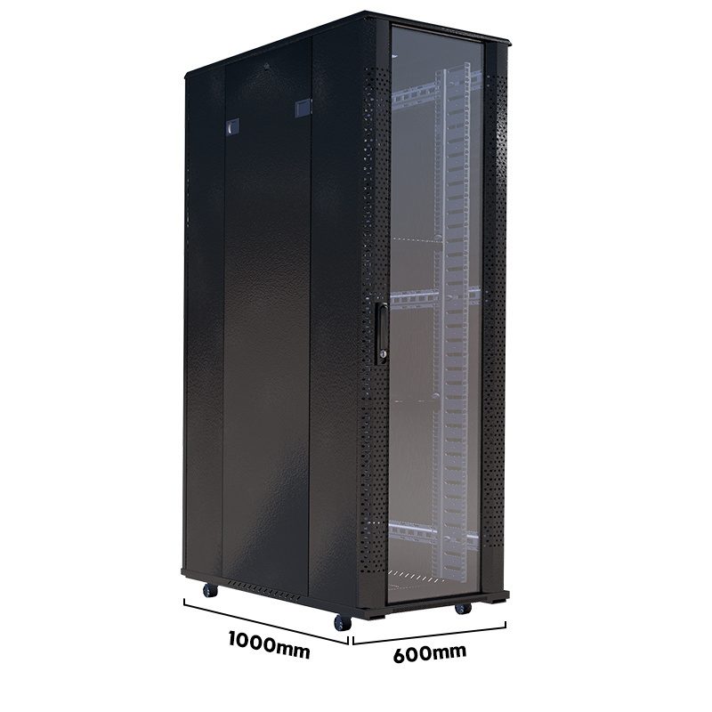 19-inch Network Floor-Standing Server Rack Cabinet 12/16/20/24/28/32/38/42U 600*1000mm  with Glass Door in Stock