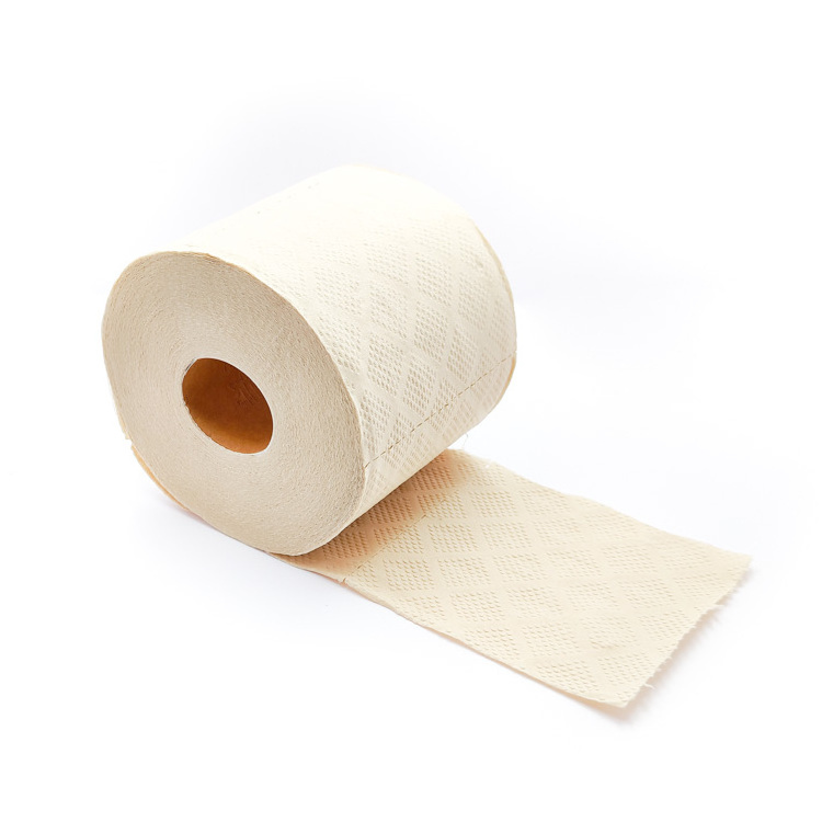 Good quality premium 3 Ply Natural Color flower printed bamboo organic toilet paper