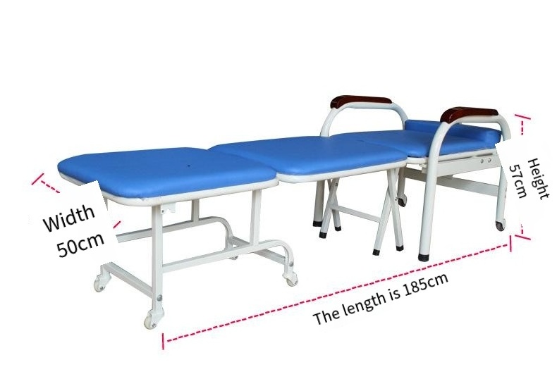 China Manufacturing Chair 200kg  Waiting Chair Foldable Sleep  Bed Accompany attendant chair   For Hospital