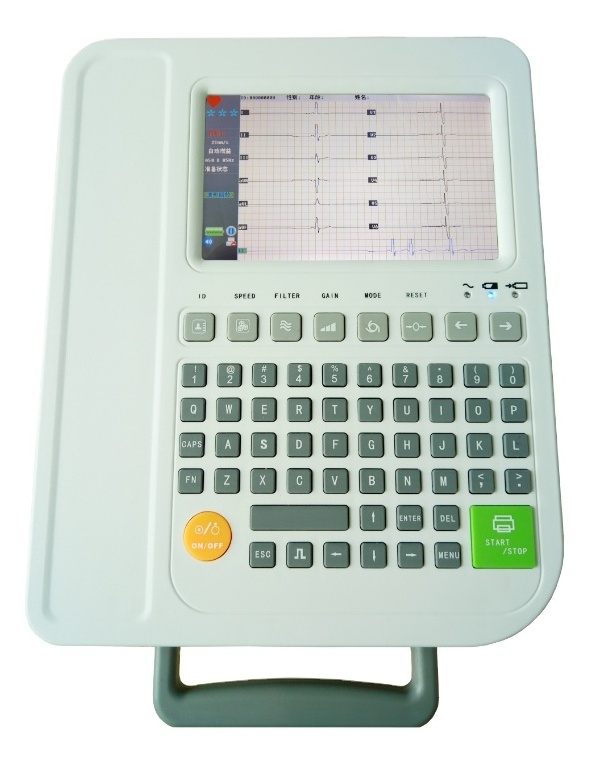 Hot Selling 7 inch Color LCD Standard 12 channel USB Data Storage 12 Leads ECG System ECG Machine With SD USB