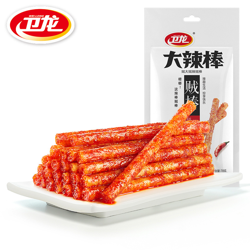 Wholesale Famous Chinese weilong snack Spicy Strip Gluten Snack Spicy big latiao