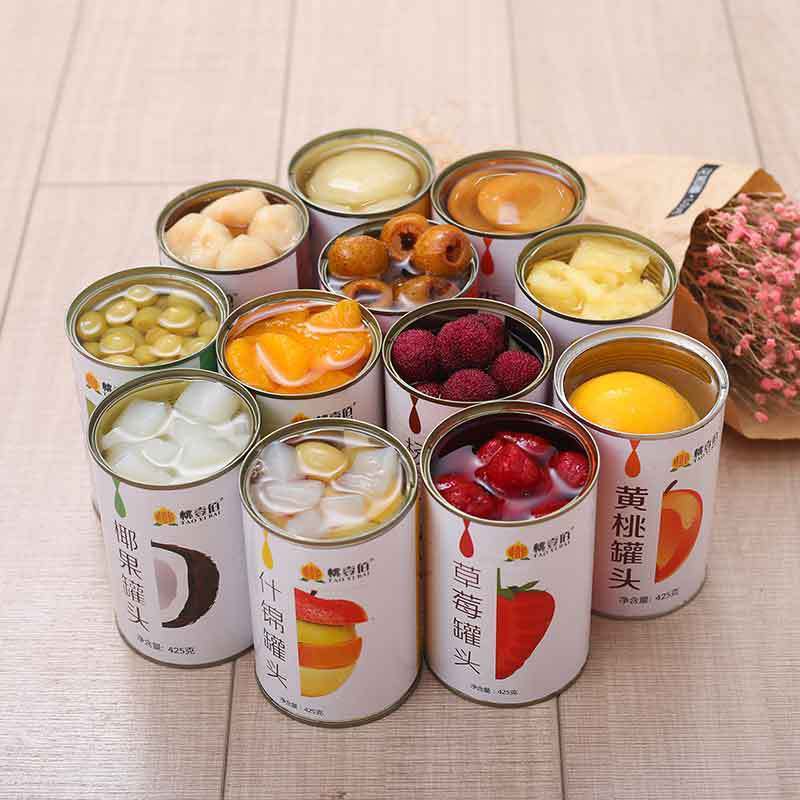 Healthy and delicious canned fruit 6 cans mixed yellow peach canned whole box of assorted orange bayberry coconut snacks