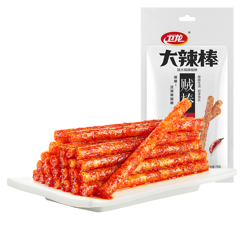 Wholesale Famous Chinese weilong snack Spicy Strip Gluten Snack Spicy big latiao