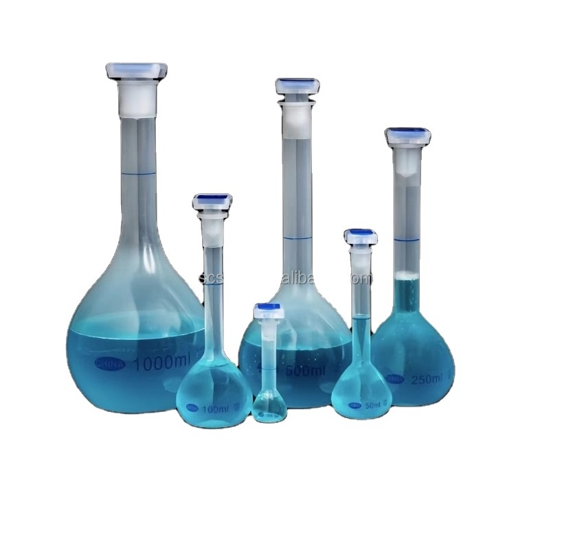 Laboratory Multiple specifications PP material round plastic measuring volumetric flasks Chemical Volumetric Flask