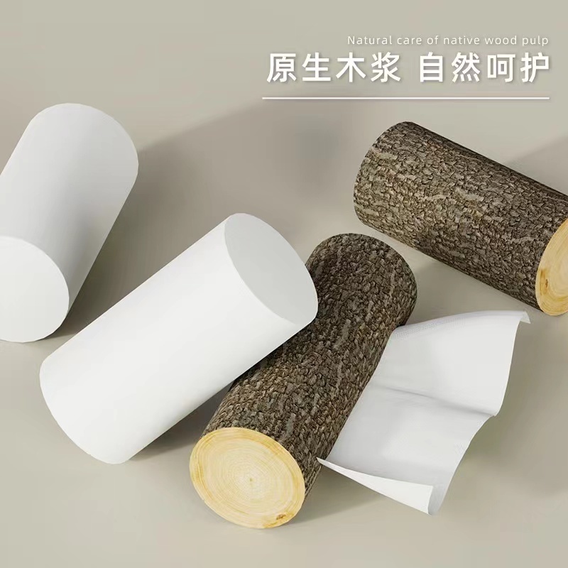 2023 Hot sale popular Wood Pulp Paper soft and smooth Solid small roll tissue wholesale rolls toilet tissues  wrapping paper