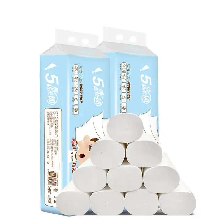 2023 Hot sale popular Wood Pulp Paper soft and smooth Solid small roll tissue wholesale rolls toilet tissues  wrapping paper