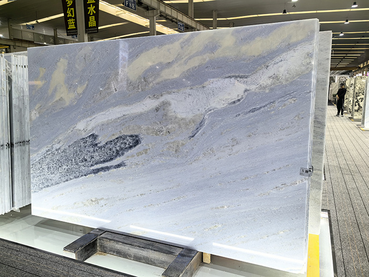 SC STONE Customized Polished Marble Slab For Wall Brazil Blue  Natural Stone Blue Dream Marble Slab