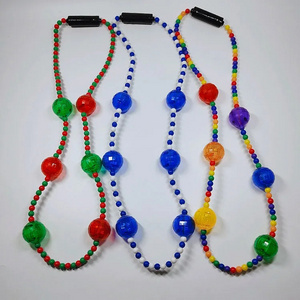 Custom 3CM LED Large Mardi Gras Beads Flash Color Beads Chain Party Holiday Carnival Gifts