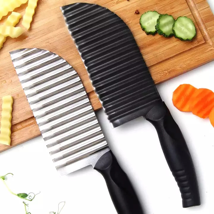 China Top Seller Wavy Crinkle Cutting Tool Serrator Salad Chopping Knife and Vegetable French Fry Slicer