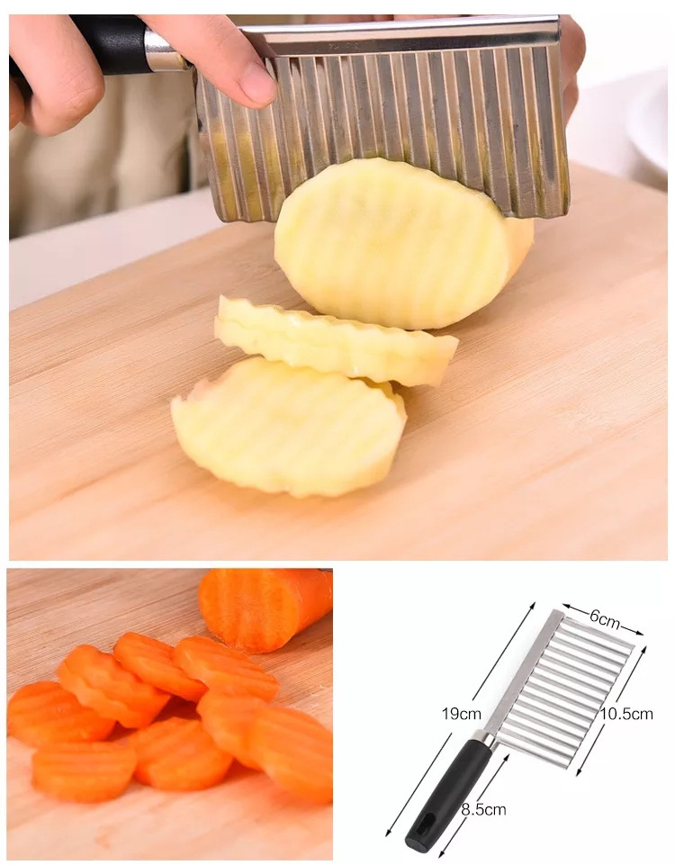 High quality hot sale Vegetable Fruit Cutting Blade Peeler Kitchen Tools Potato Wavy Edged Knife