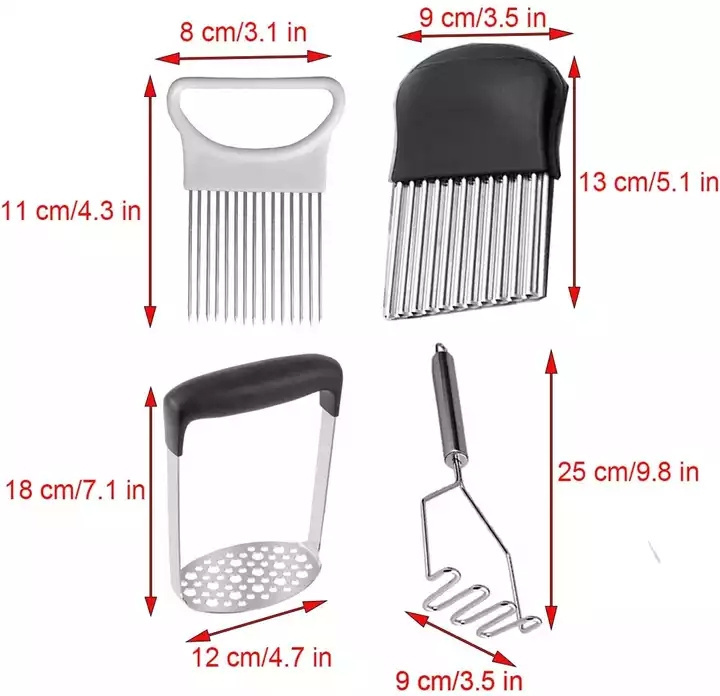 RTS Vegetable Chopper Metal Potato Press Stainless Steel Manual Wave Chopper Crinkle Cutter