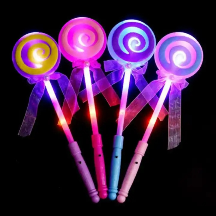 RTS Promotional Product Customize Colorful Lollipop Led Flash Magic Children Glow Stick