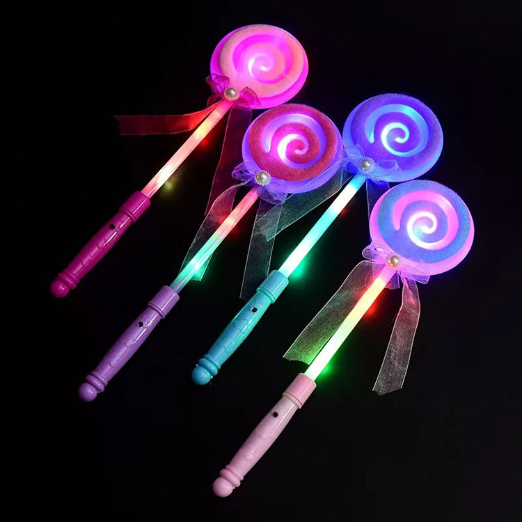 RTS Promotional Product Customize Colorful Lollipop Led Flash Magic Children Glow Stick