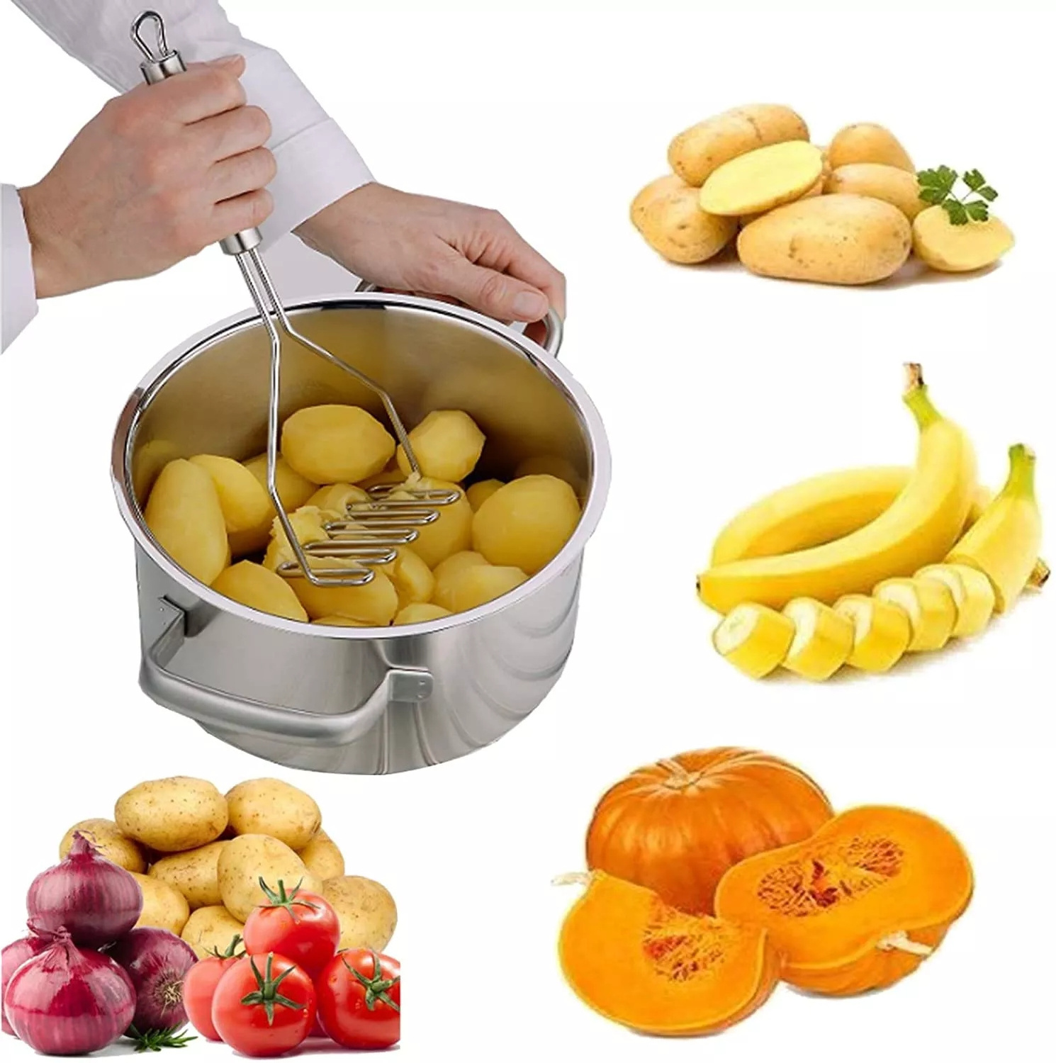 RTS Vegetable Chopper Metal Potato Press Stainless Steel Manual Wave Chopper Crinkle Cutter