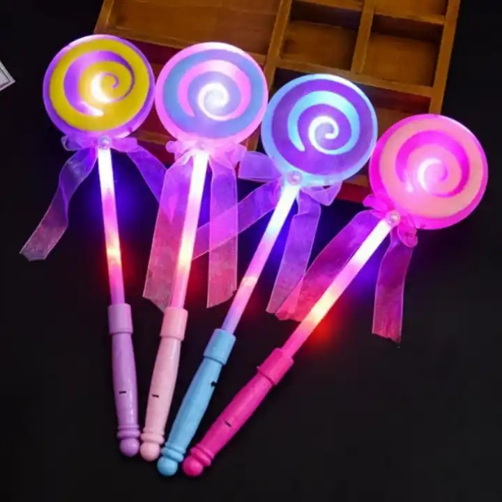 RTS Promotional Product Customize Colorful Lollipop Led Flash Magic Children Glow Stick